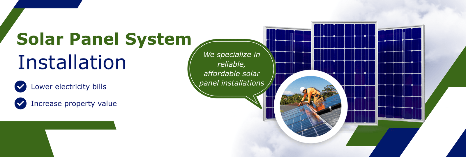Modern Solar Panel Installation Banner